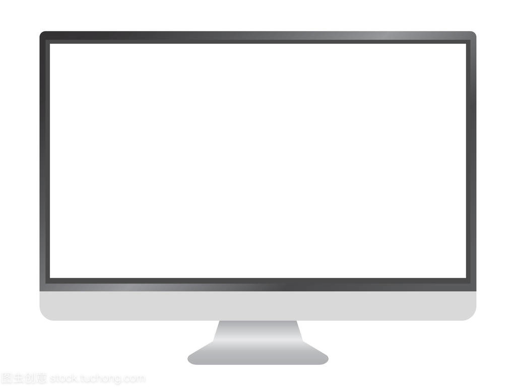 孤立矢量 銀色16:9寬屏電腦的極簡美學(xué)